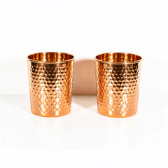 Exclusive Hammered Copper Gift Set – 2 Bottles & 2 Glasses by Copprly