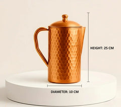 Pure Copper Jug - 2L Hammered Copper Jug - Copprly