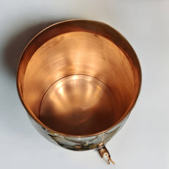 Royal Peacock 9L Copper Water Dispenser – Enamel Finish with Golden Birds Design