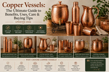 Copper Vessels in 2026: How to Choose a Pure Copper Water Bottle, Dispenser & Drinkware That Actually Lasts