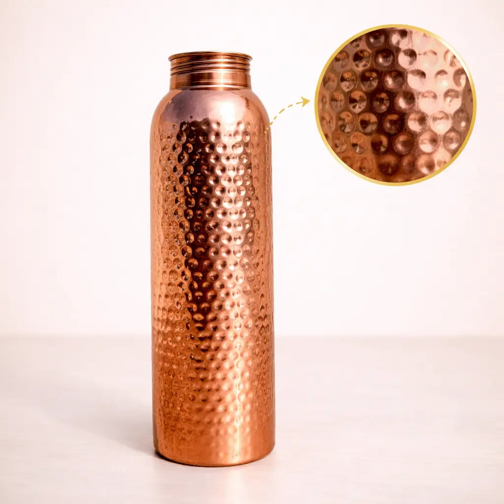 Copper Water Bottle – Handcrafted | Ayurvedic Health Benefits | 950ml