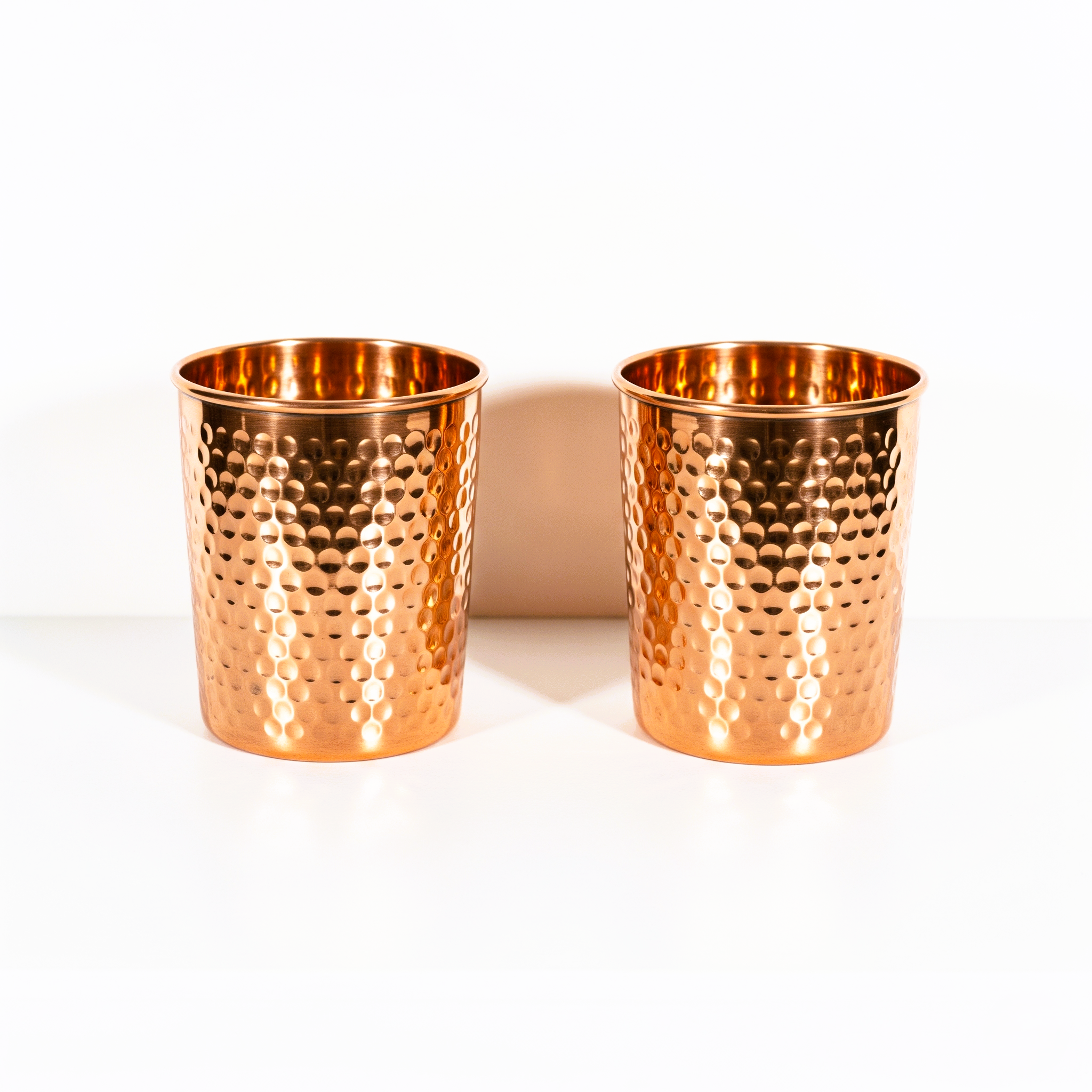 Copprly's Exclusive Hammered Copper Gift Set – 2 Bottles & 2 Glasses