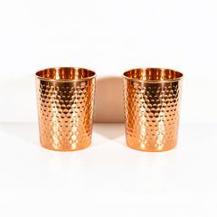 Copprly's Exclusive Hammered Copper Gift Set – 2 Bottles & 2 Glasses