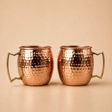 Copper Moscow Mugs - Set of 2 | Copper Hammered Mugs | Handcrafted and ayurvedic