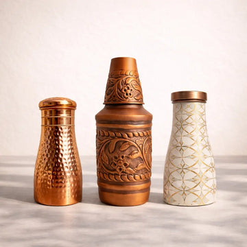 Three decorative bottles