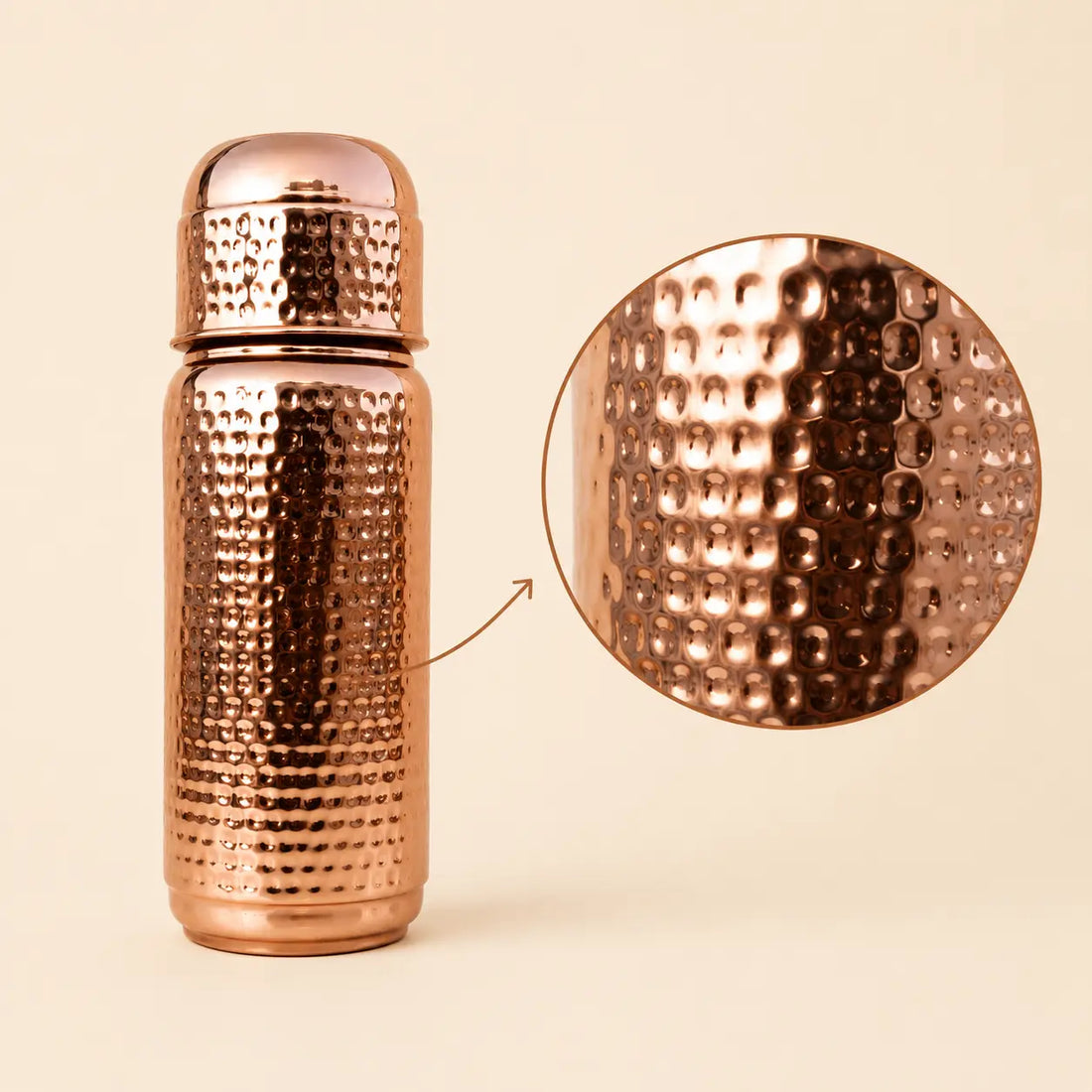 Copper Bottle Jumbo - Classic Hammered water bottle 2 Litres | Handcrafted and Ayurvedic