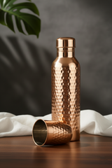 Pure Copper Water Bottle & Tumbler Set - Ayurvedic Wellness Combo