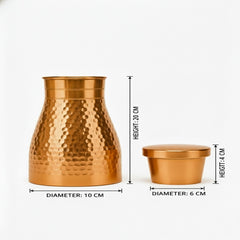 Copprly Handcrafted Hammered Pure Copper Carafe – Ayurvedic Luxury Water Vessel