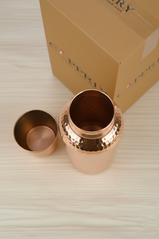Pure Copper Water Bottle & Tumbler Set - Ayurvedic Wellness Combo