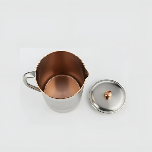 Ayurvedic Steel-Coated Copper Jug – 2L Handcrafted Drinkware