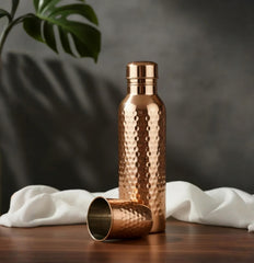 Ayurvedic Copper Water Bottle & Tumbler Set – Wellness Combo