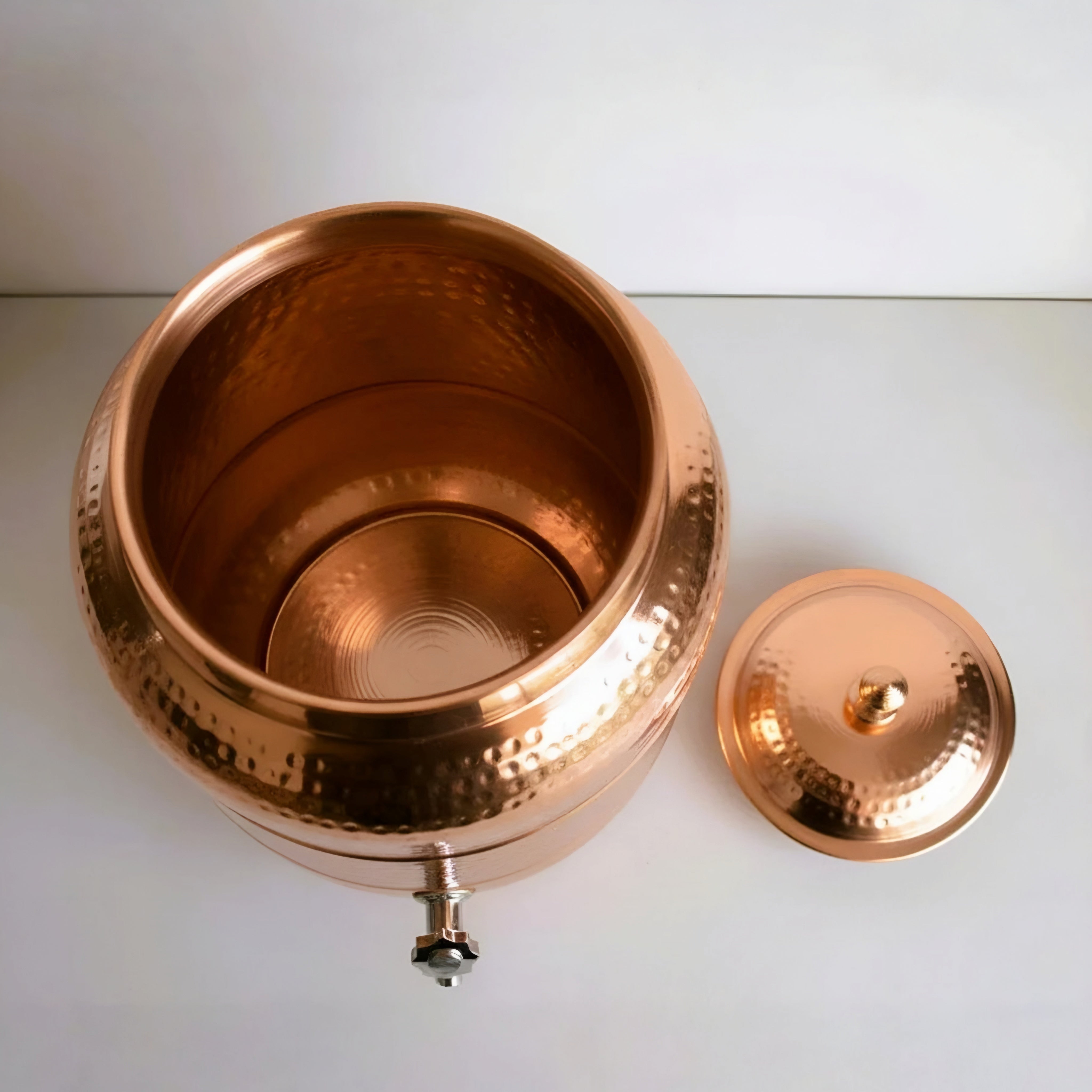 Pure Copper Hammered Water Dispenser | Ayurvedic Matka by Copprly | 6- Litres